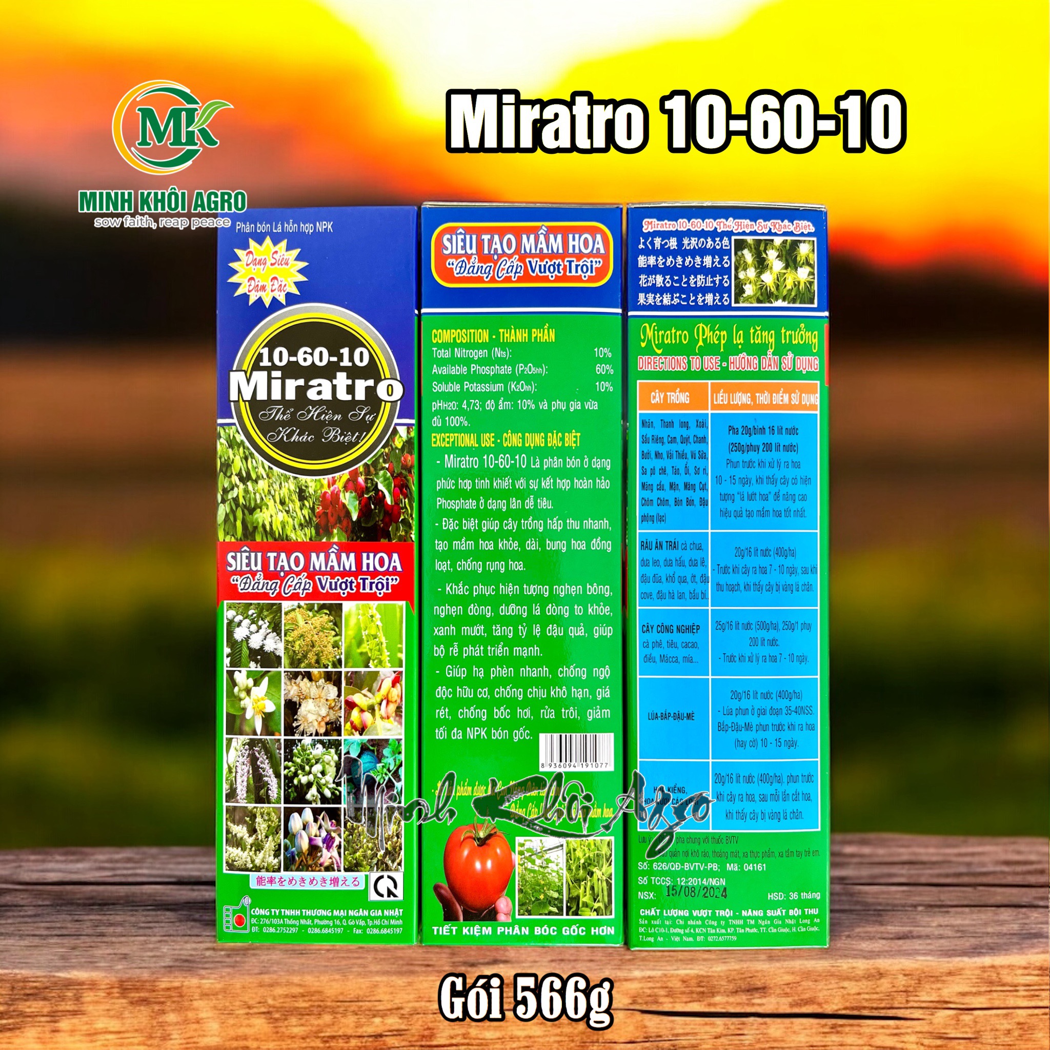 Phân bón NKP 10-60-10 Miratro (Gói 566g)